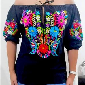 Off the shoulder embroidered Top